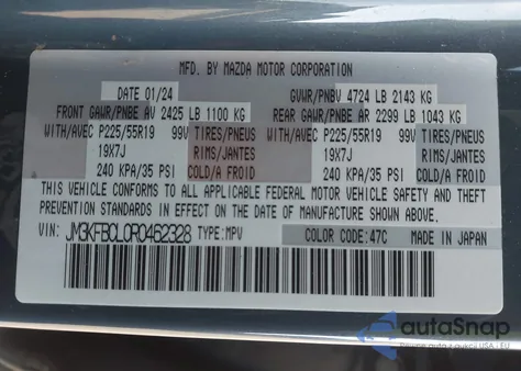 2024 Mazda Cx-5 Preferred z USA, uszkodzony, nr VIN JM3KFBCL0R0462328